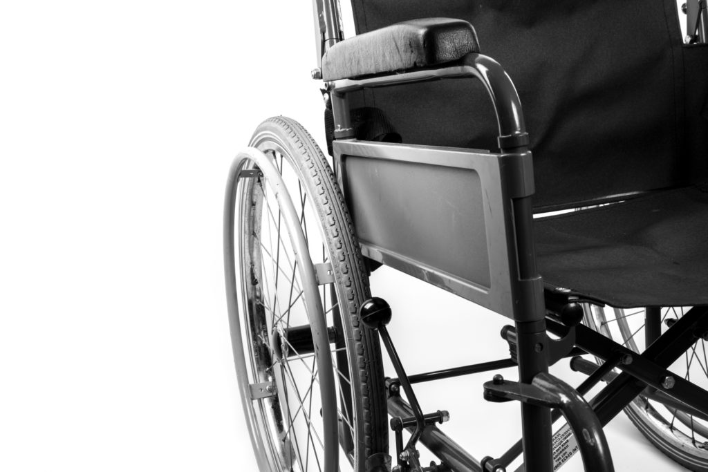 Hjørnet av en rullestol